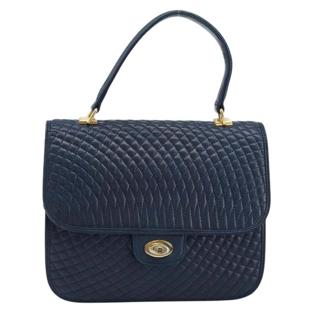 Bally Leather Handbag Navy
